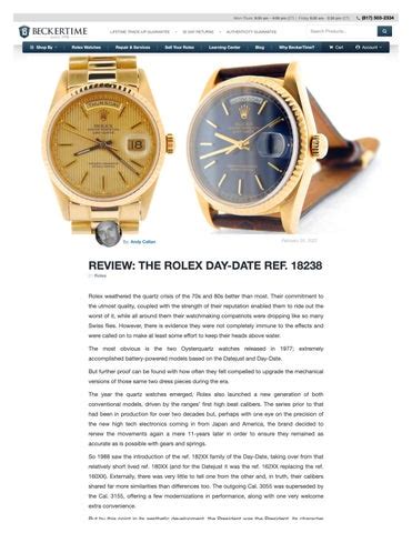 rolex day date oro 18238|beckertime 18238 review.